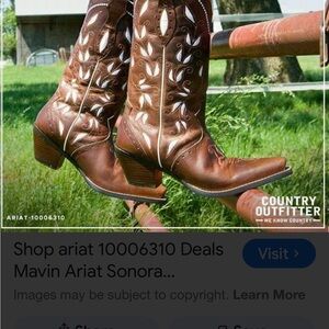 Ariat Sonora Bitterwater Western Boots with White Stitching